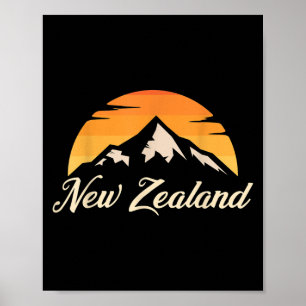 Berge Kiwi Rugby Fan Geschenk Neuseeland Poster