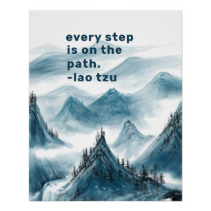 Berge Kunst Inspirierend Taoismus Positives Zitat Poster
