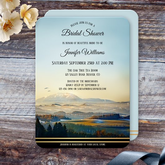 Berge Landschaft Art Bridal Dusche Einladung