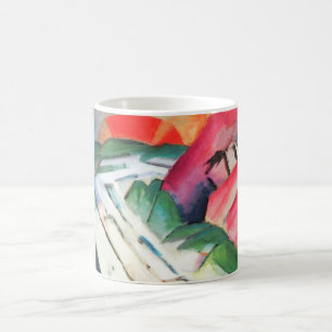 Berge (Landschaft) von Franz Marc, Vintage Art Kaffeetasse