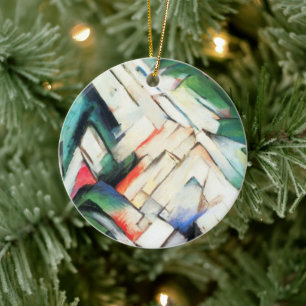 Berge (Landschaft) von Franz Marc, Vintage Art Keramik Ornament