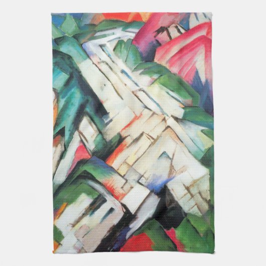Berge (Landschaft) von Franz Marc, Vintage Kunst Geschirrtuch (Vertikal)