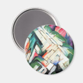 Berge (Landschaft) von Franz Marc, Vintage Kunst Magnet (Vorderseite/Rückseite)