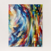 Berge Landschaftsmalerei AI Generierte Kunst Puzzle (Vertikal)