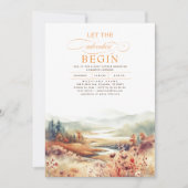 Berge Ließ die Adventure Begin Fall Baby Dusche Einladung (Vorderseite)