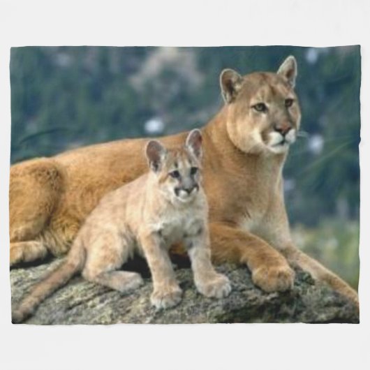 BERGE LION UND CUB FLEECEDECKE (Vorderseite (Horizontal))