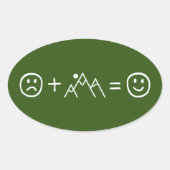 Berge machen glücklich ovaler aufkleber (Vorderseite)