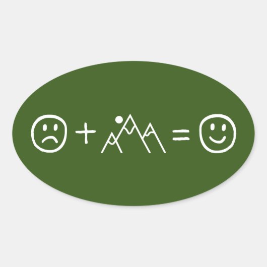 Berge machen glücklich ovaler aufkleber (Vorderseite)
