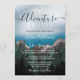 Berge Meets Ocean Das Abenteuer beginnt Hochzeit Einladung