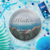 Berge Meets Ocean Das Abenteuer beginnt Hochzeit Pappteller (Party)