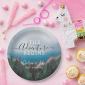 Berge Meets Ocean Das Abenteuer beginnt Hochzeit Pappteller (Party)