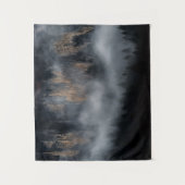 Berge mit Nebel durch Fichtenwald Wandteppich (Vorderseite)