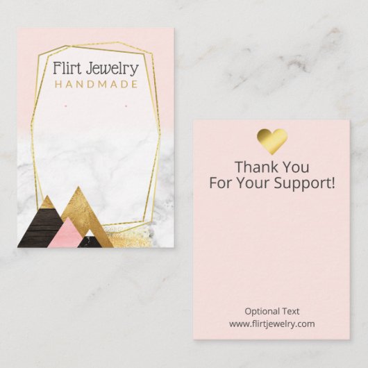 Berge mit rosa und marmorfarbenem Schmuckstück Visitenkarte (Vorne/Hinten)