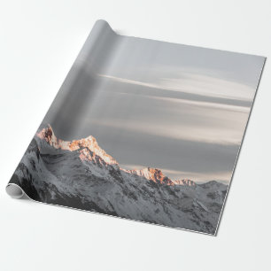 BERGE MIT SCHNEE BEDECKT GESCHENKPAPIER