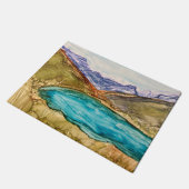 Berge mit See Fußmatte (Schrägansicht)