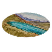 Berge mit See Schneidebrett (Ecke)
