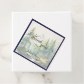 Berge & Monogramm - Elfenbein/Blau Geschenkanhänger (Beispiel)