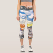 Berge (Montage von Fotos) 1 Capri Leggings (Vorderseite)