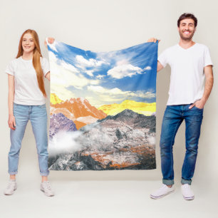 Berge (Montage von Fotos) 1 Fleecedecke