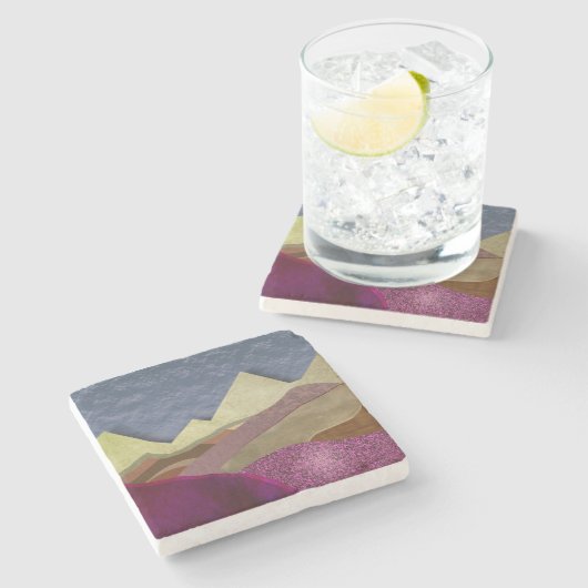 Berge Mulberry Steinuntersetzer (Seitenansicht)