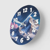 Berge nachts runde wanduhr (Winkel)