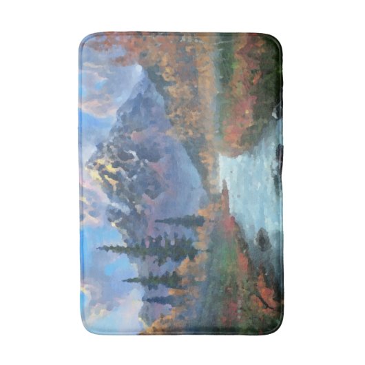 Berge Natur Creek Herbstfarben Wasserfarbe Badematte (Vorderseite Vertikal)