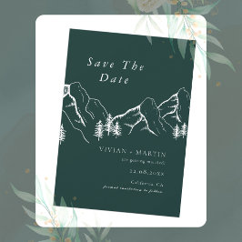 Berge Pine Tree Emerald Foto Save the Date Einladung