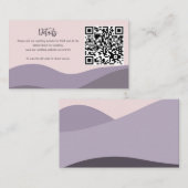 Berge QR-Code lila moderne Details Hochzeit Begleitkarte (Vorne/Hinten)