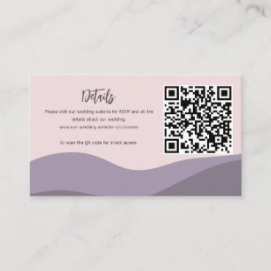 Berge QR-Code lila moderne Details Hochzeit Begleitkarte