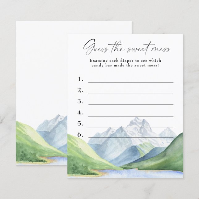 Berge - Raten Sie mal, das süße Schlamassel-Spiel (Vorne/Hinten)