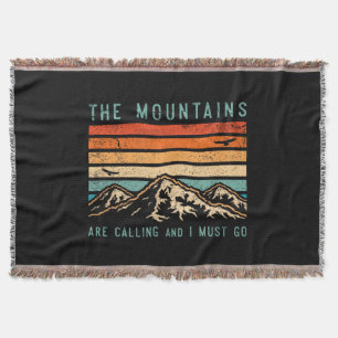 Berge rufen an & ich muss Retro-Vintage 80 gehen Decke