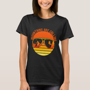Berge rufen Bergsteiger-Sonnenbrille Retro T-Shirt