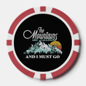 Berge rufen Ich muss Retro 80er gehen Pokerchips (Vorderseite)