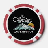 Berge rufen Ich muss Retro 80er gehen Pokerchips (Rückseite)