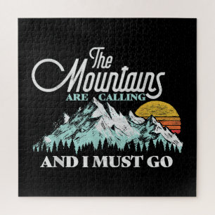 Berge rufen Ich muss Retro 80er gehen Puzzle