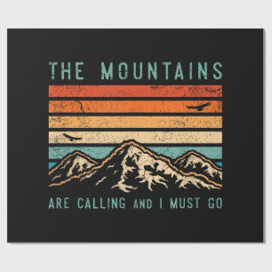 Berge rufen & ich muss Retro-Vintage 80 gehen Geschenkpapier