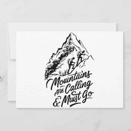 Berge rufen und ich muss gehen einladung (Vorderseite)
