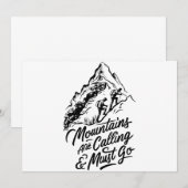 Berge rufen und ich muss gehen einladung (Vorne/Hinten)
