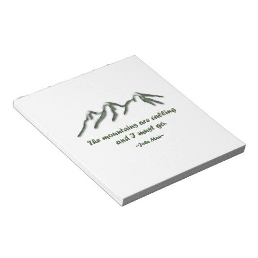 Berge rufen und schneebedeckte Berge Notizblock (angewinkelt)