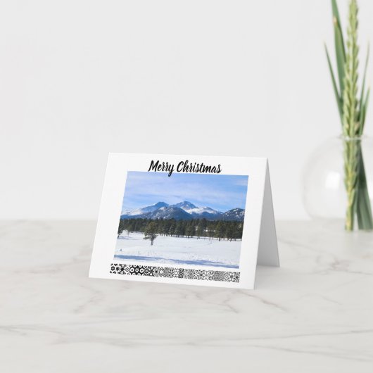 Berge Schnee Weihnachtskarte Karte (Vorderseite)