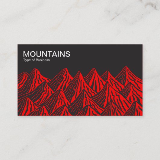 Berge - Schwarz mit Rot Visitenkarte (Vorderseite)