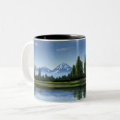 Berge, See- und Waldlandschaft Kaffee Tasse (Vorderseite Links)