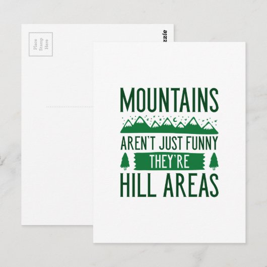 Berge sind Hügelgebiete Postkarte (Vorne/Hinten)