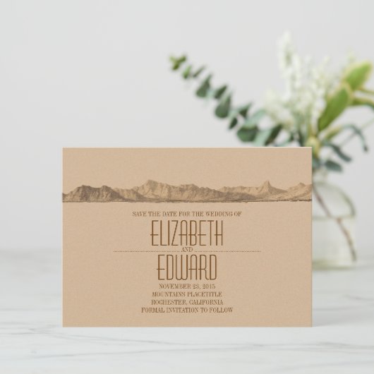 Berge speichern die Datumskarten Save The Date (Stehend Vorderseite)