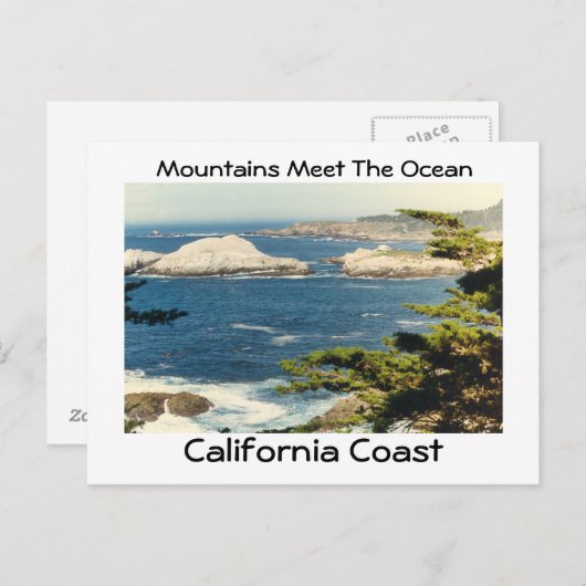 Berge treffen auf den Ozean Postkarte (Vorne/Hinten)