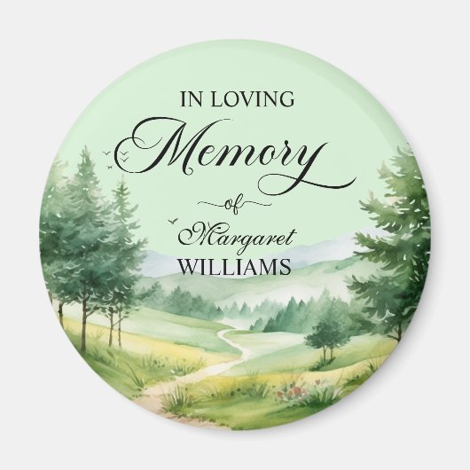 Berge und Bäume feiern Lebensbeerdigung Magnet (Vorne)