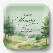 Berge und Bäume feiern Lebensbeerdigung Pappteller (Vorderseite)