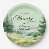 Berge und Bäume feiern Lebensbeerdigung Pappteller (Vorderseite)