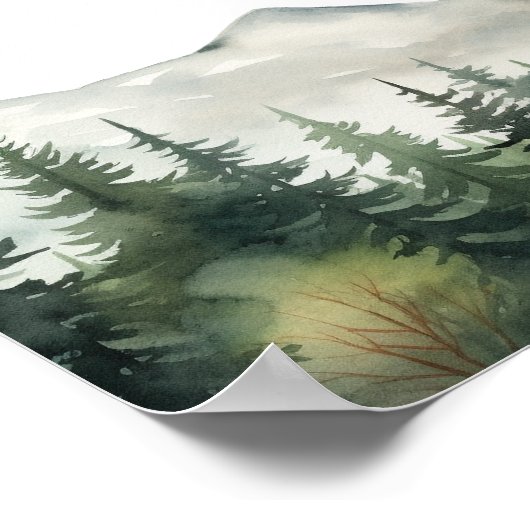 Berge und Bäume feiern Lebensbeerdigung Poster (Ecke)