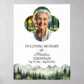 Berge und Bäume feiern Lebensbeerdigung Poster (Vorne)